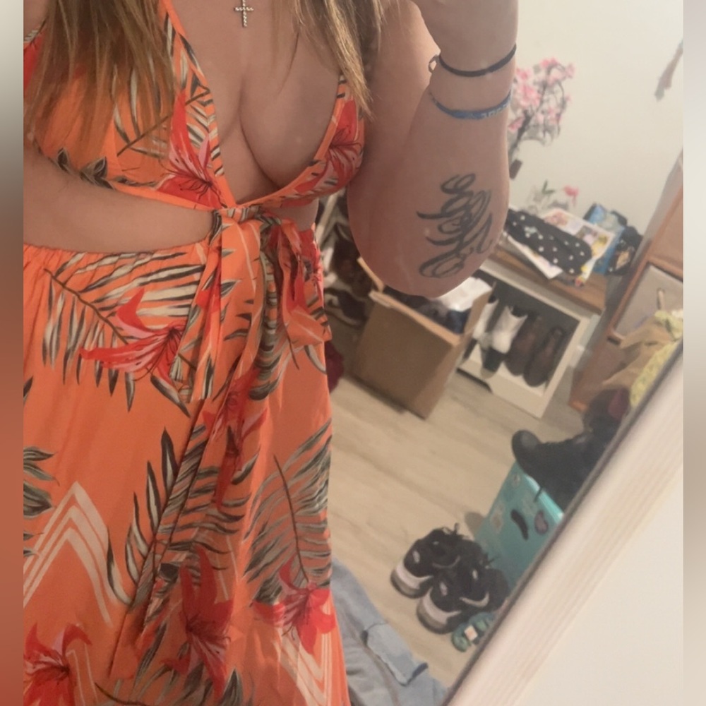 Tropical Orange Maxi Dress
